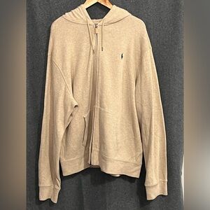 Polo by Ralph Lauren Beige Full-Zip Men's Sweater Hoodie